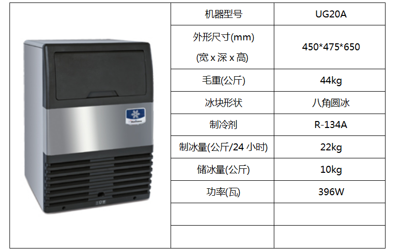 萬(wàn)利多噴淋式柜臺(tái)制冰機(jī)UG20A