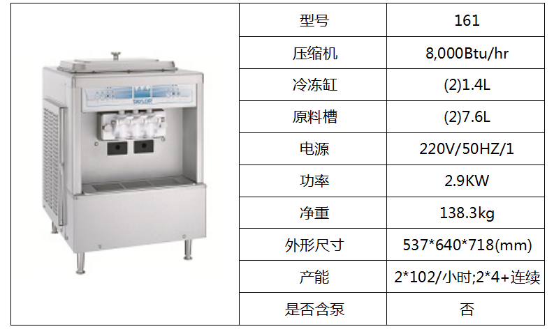 泰而勒/161軟式冰淇淋機（雙缸）
